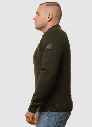 Castillos Knitted Quarter Neck - Castle Green