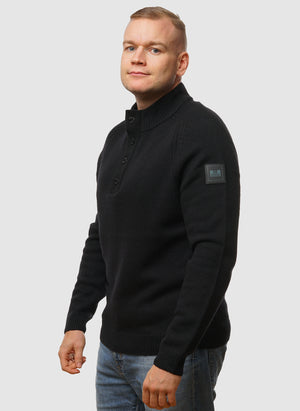 Castillos Knitted Quarter Neck - Black