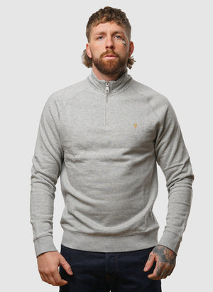 Jim 1/4 Zip Sweatshirt - Light Grey Marl