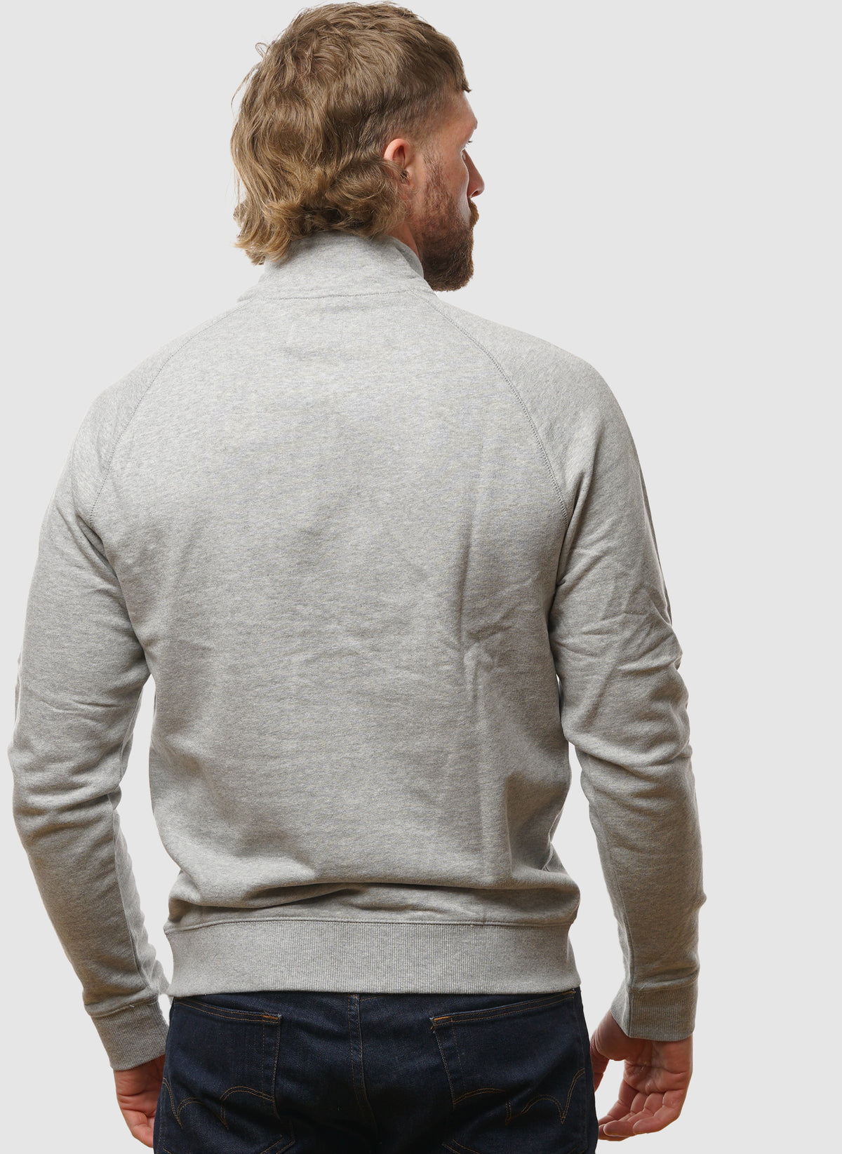 Jim 1/4 Zip Sweatshirt - Light Grey Marl