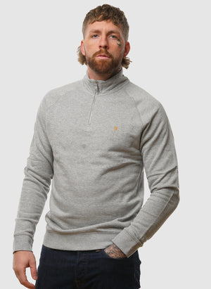 Jim 1/4 Zip Sweatshirt - Light Grey Marl