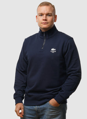 Half Zip Paris Sweatshirt  - Navy Blue