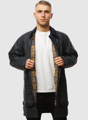 Border Waxed Jacket - Navy