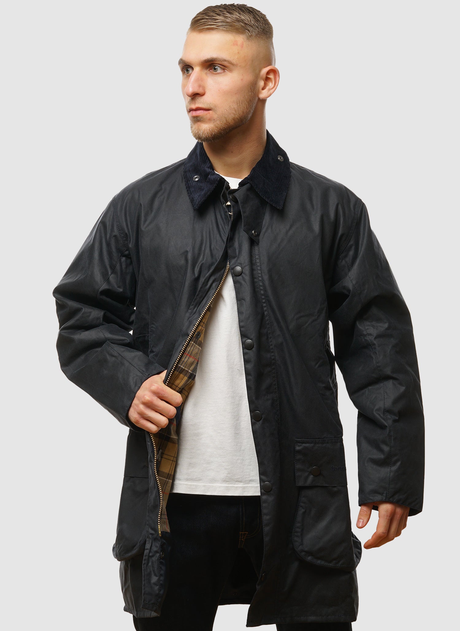 Border Waxed Jacket - Navy