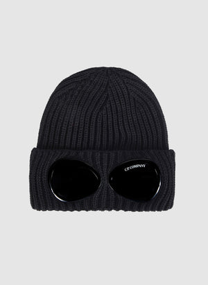 Extra Fine Merino Wool Goggle Beanie - Black