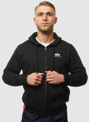 Basic Zip Hoodie -  Black