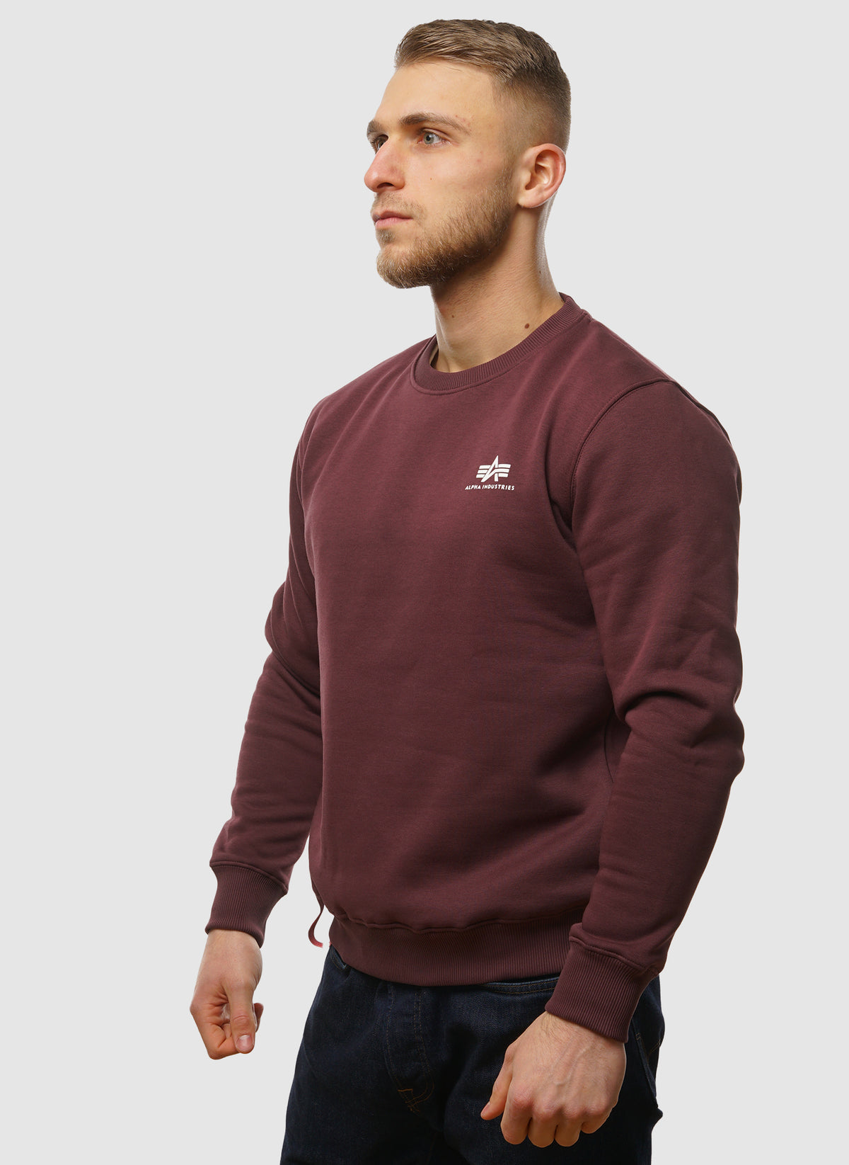 Basic Small Logo Sweatshirt - Deep Maroon