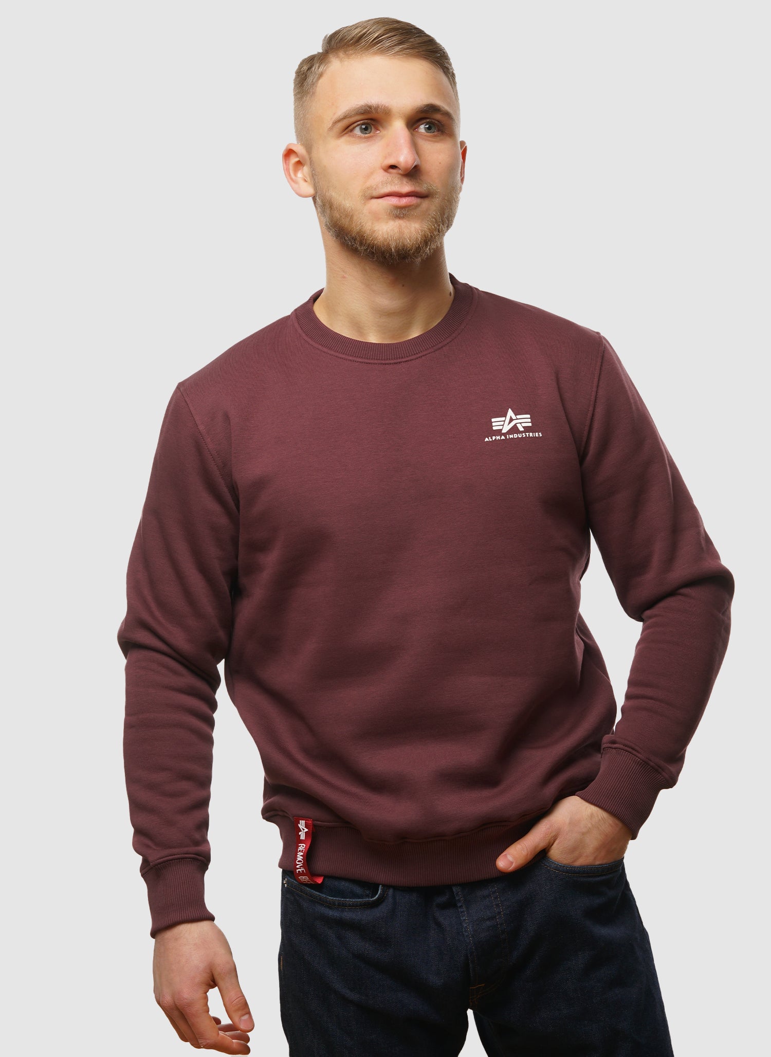 Basic Small Logo Sweatshirt - Deep Maroon