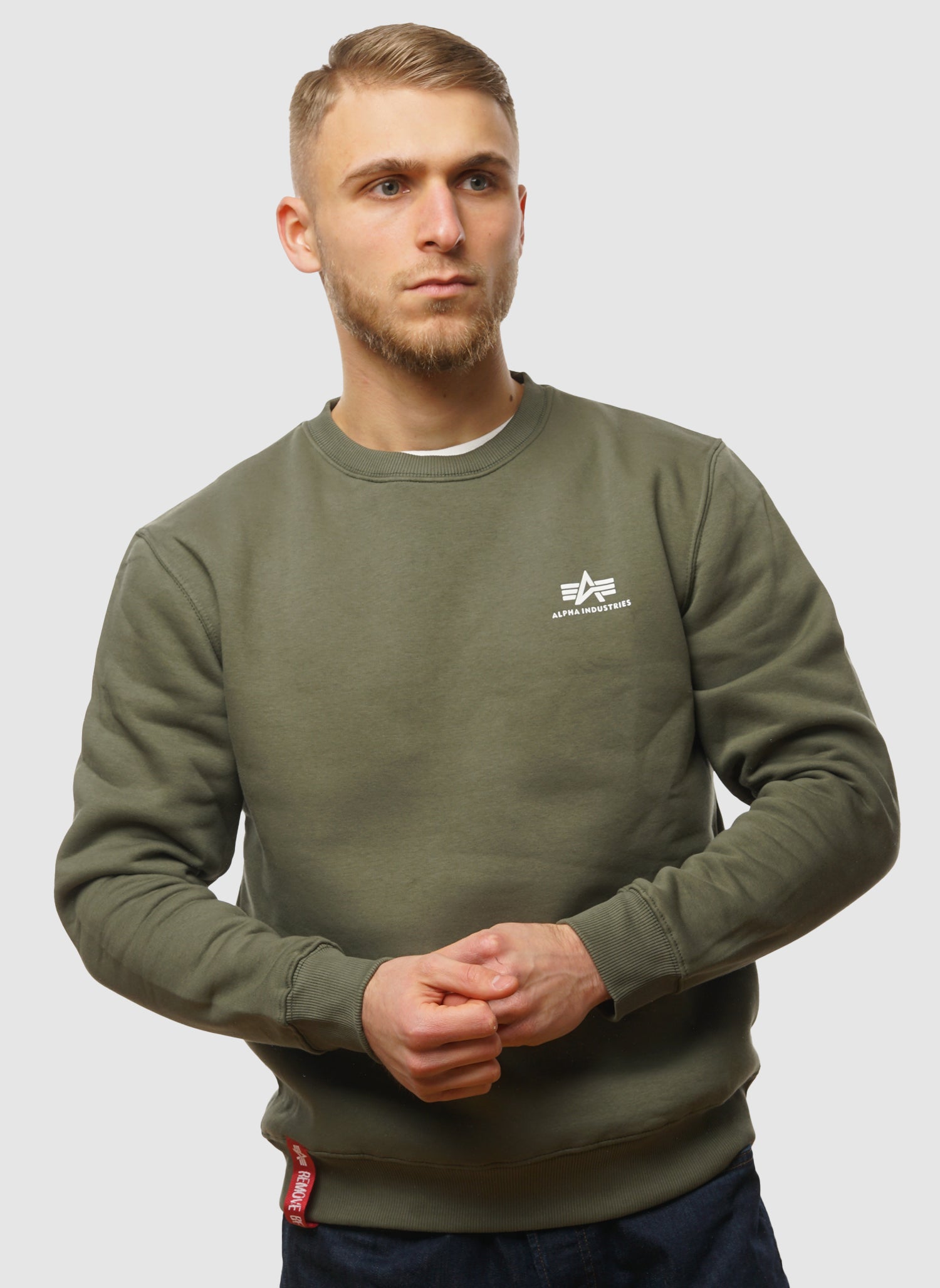 Basic Small Logo Sweatshirt - Dark Olive