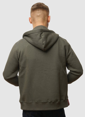 Basic Zip Hoodie -  Dark Olive