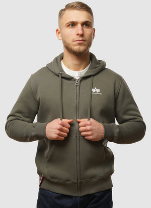 Basic Zip Hoodie -  Dark Olive