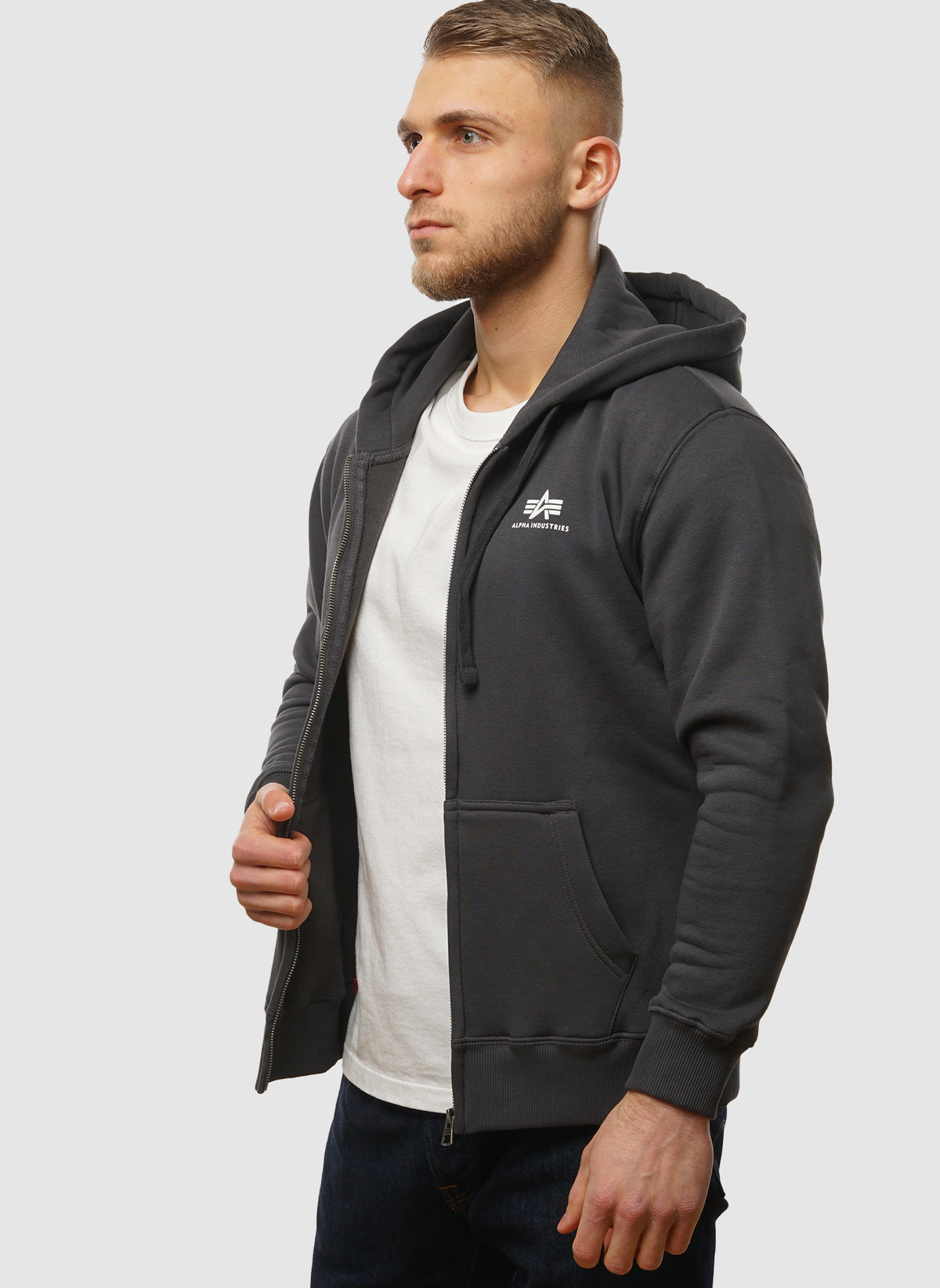 Basic Zip Hoodie -  Vintage Grey