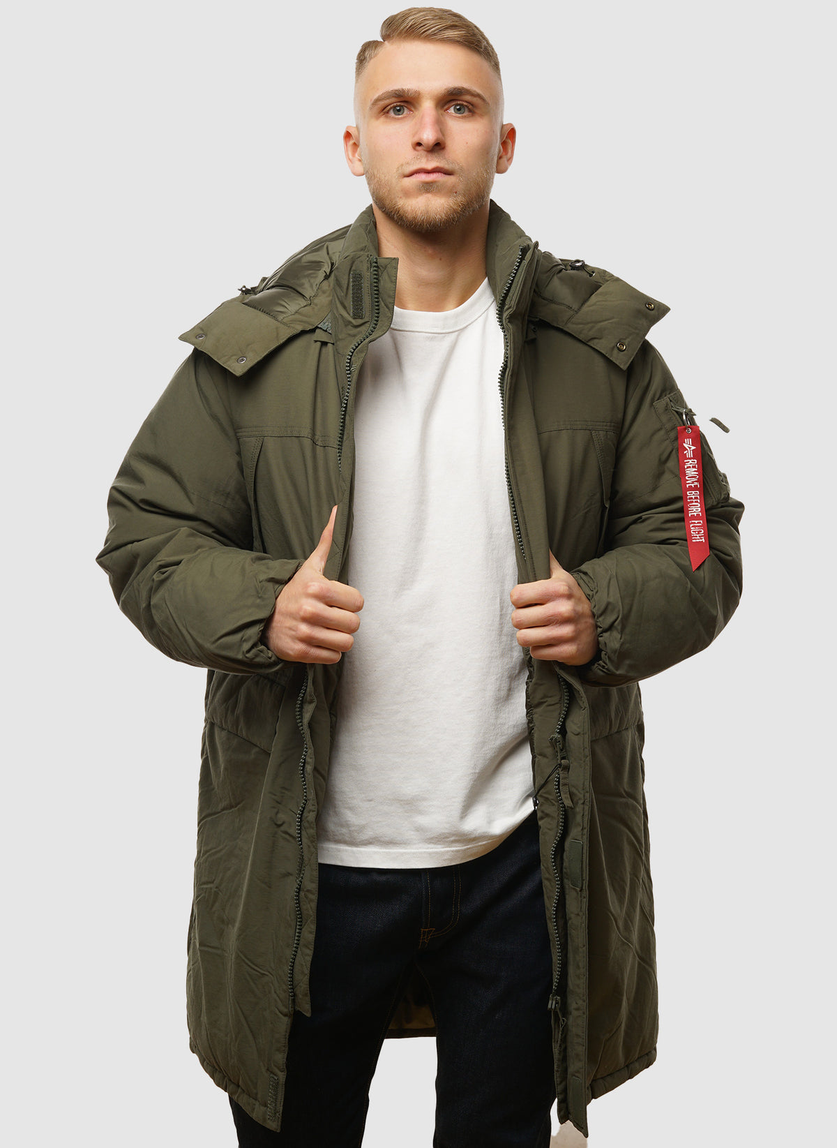 Puffer Parker Jacket - Dark Olive