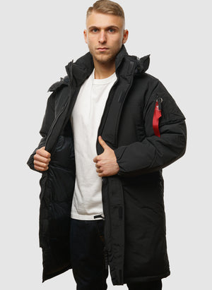 Puffer Parker Jacket - Black