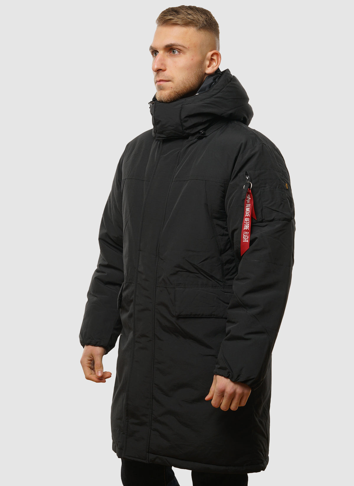 Puffer Parker Jacket - Black