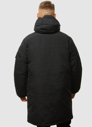 Puffer Parker Jacket - Black