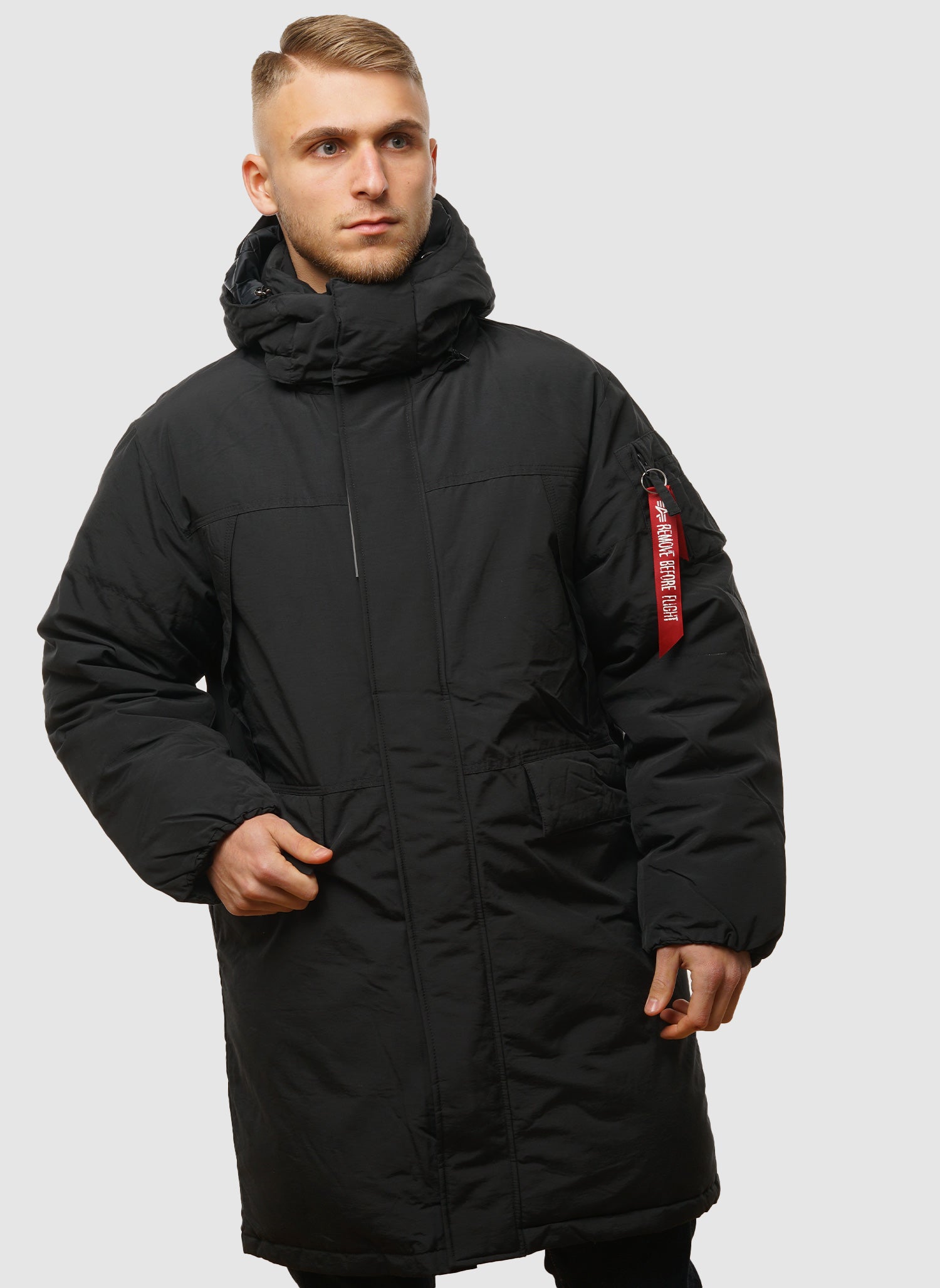 Puffer Parker Jacket - Black