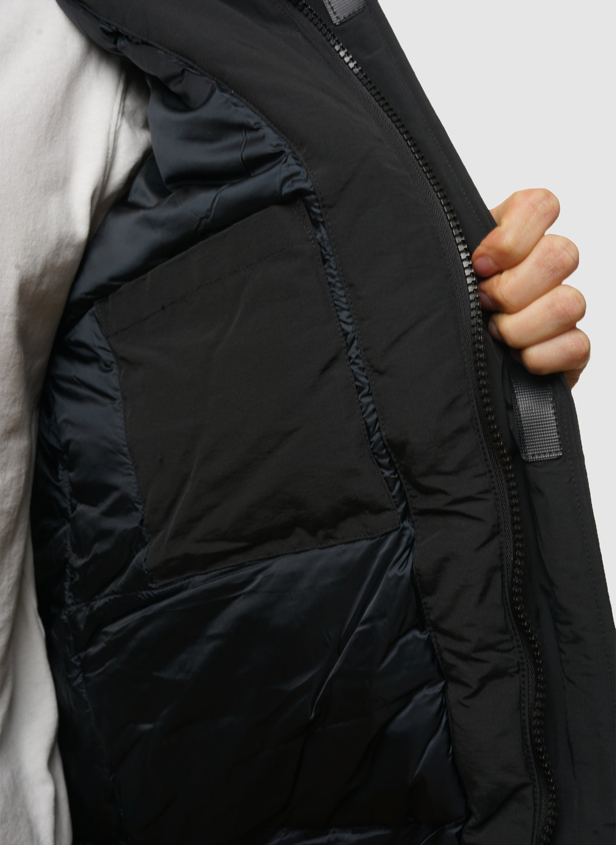 Puffer Parker Jacket - Black