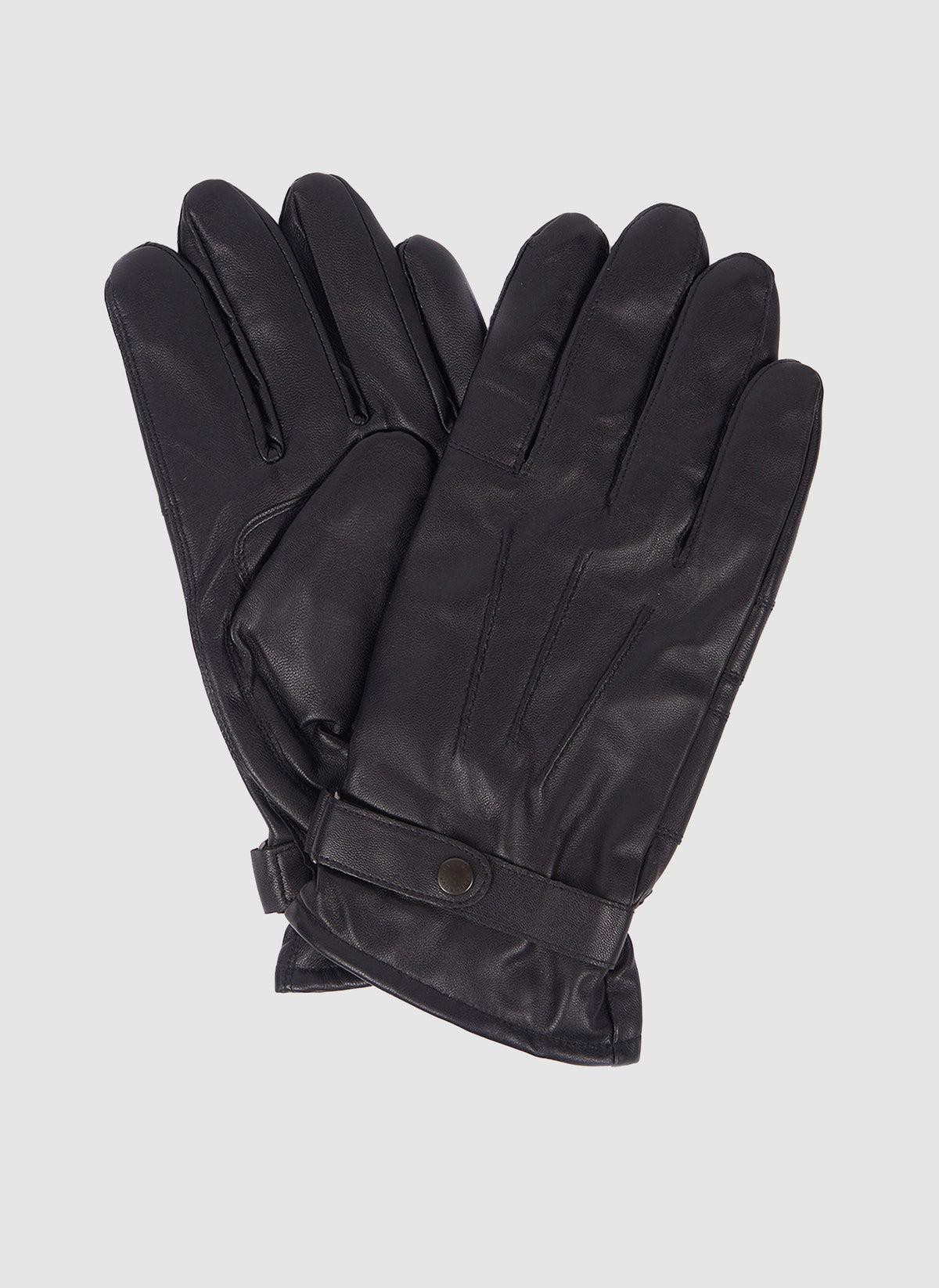 Burnished Leather Gloves - Black