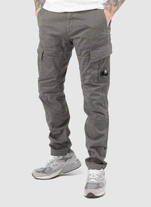 Stretch Sateen Lens Cargo Pants - Smoked Pearl