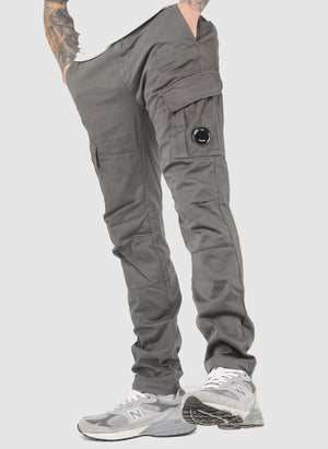 Stretch Sateen Lens Cargo Pants - Smoked Pearl