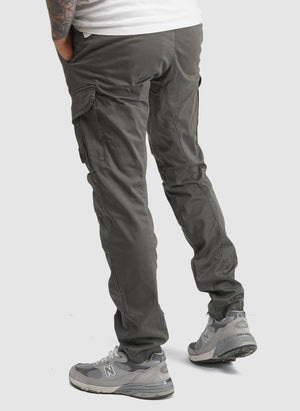 Stretch Sateen Lens Cargo Pants - Smoked Pearl