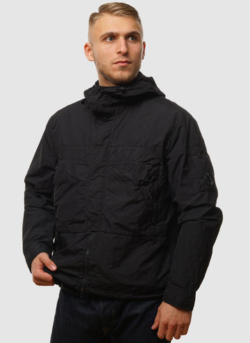 Flatt Nylon Hodded Lens Overshirt - Black