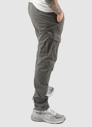 Stretch Sateen Lens Cargo Pants - Smoked Pearl