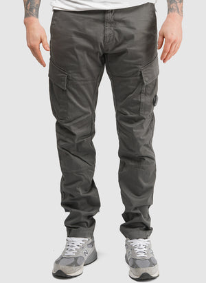 Stretch Sateen Lens Cargo Pants - Smoked Pearl