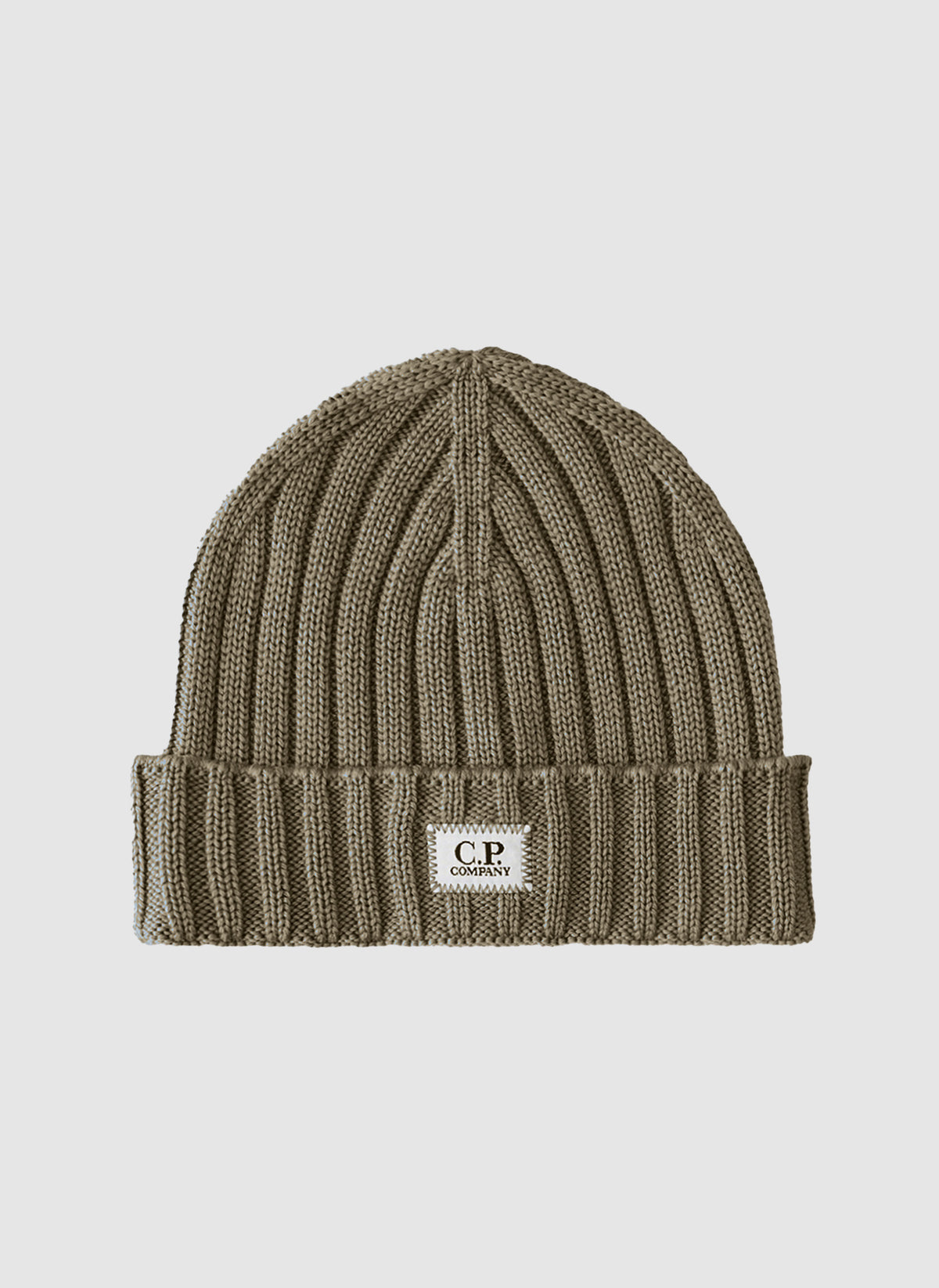 Extra Fine Merino Wool Logo Beanie - Walnut