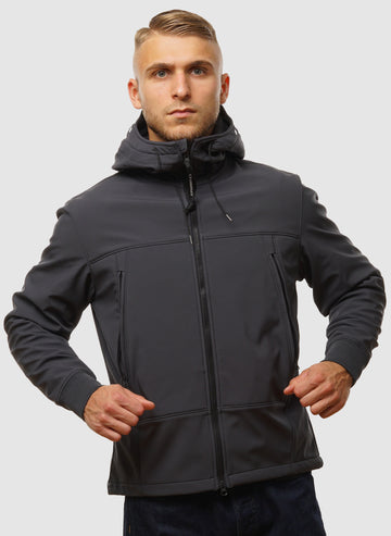 C.P. Shell-R Hooded Goggle Jacket - Black Sand