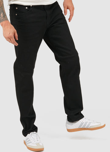 Regular Tapered Stretch Denim - Black Rinsed