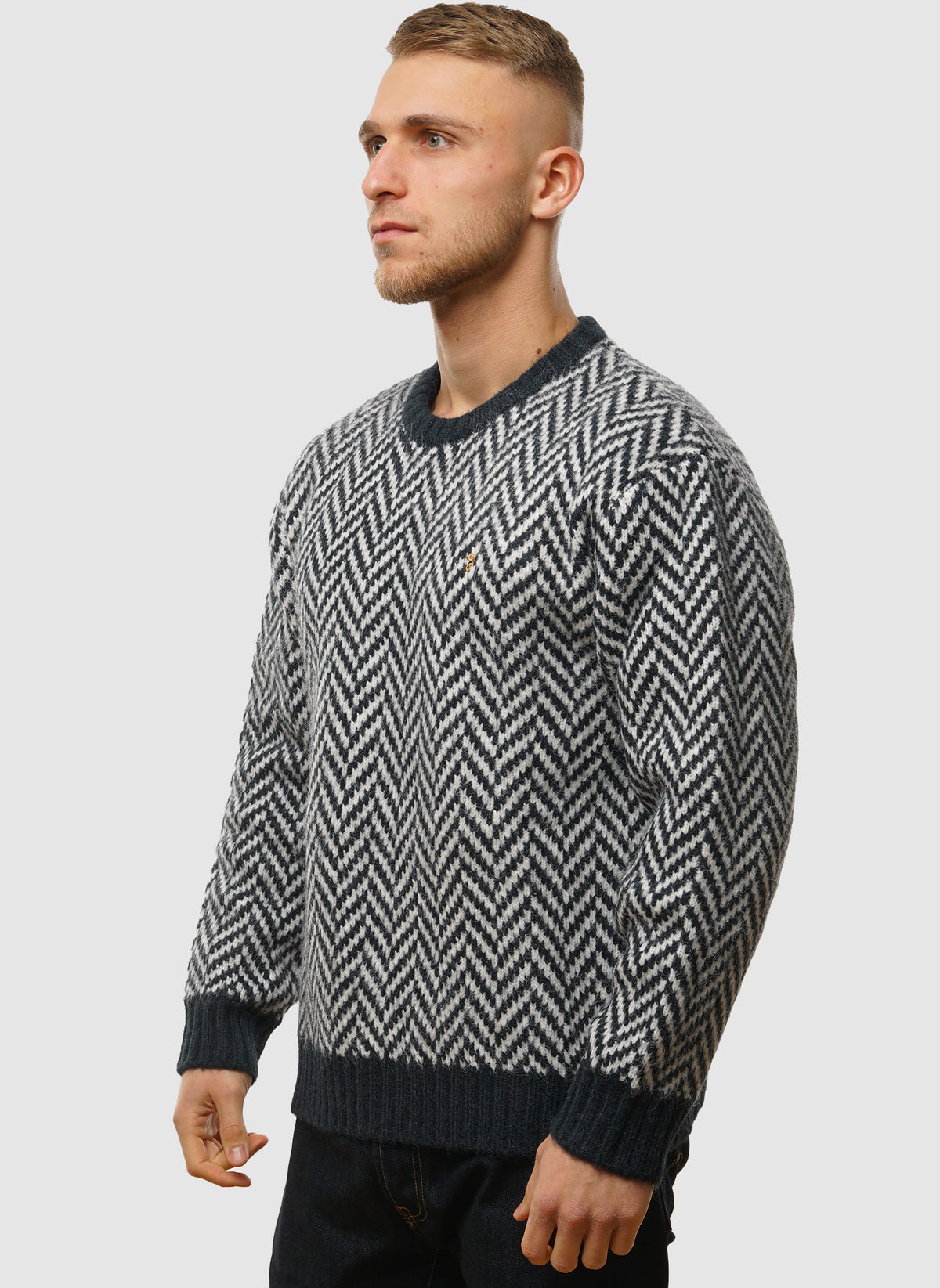 Athens Herringbone Sweatshirt - True Navy