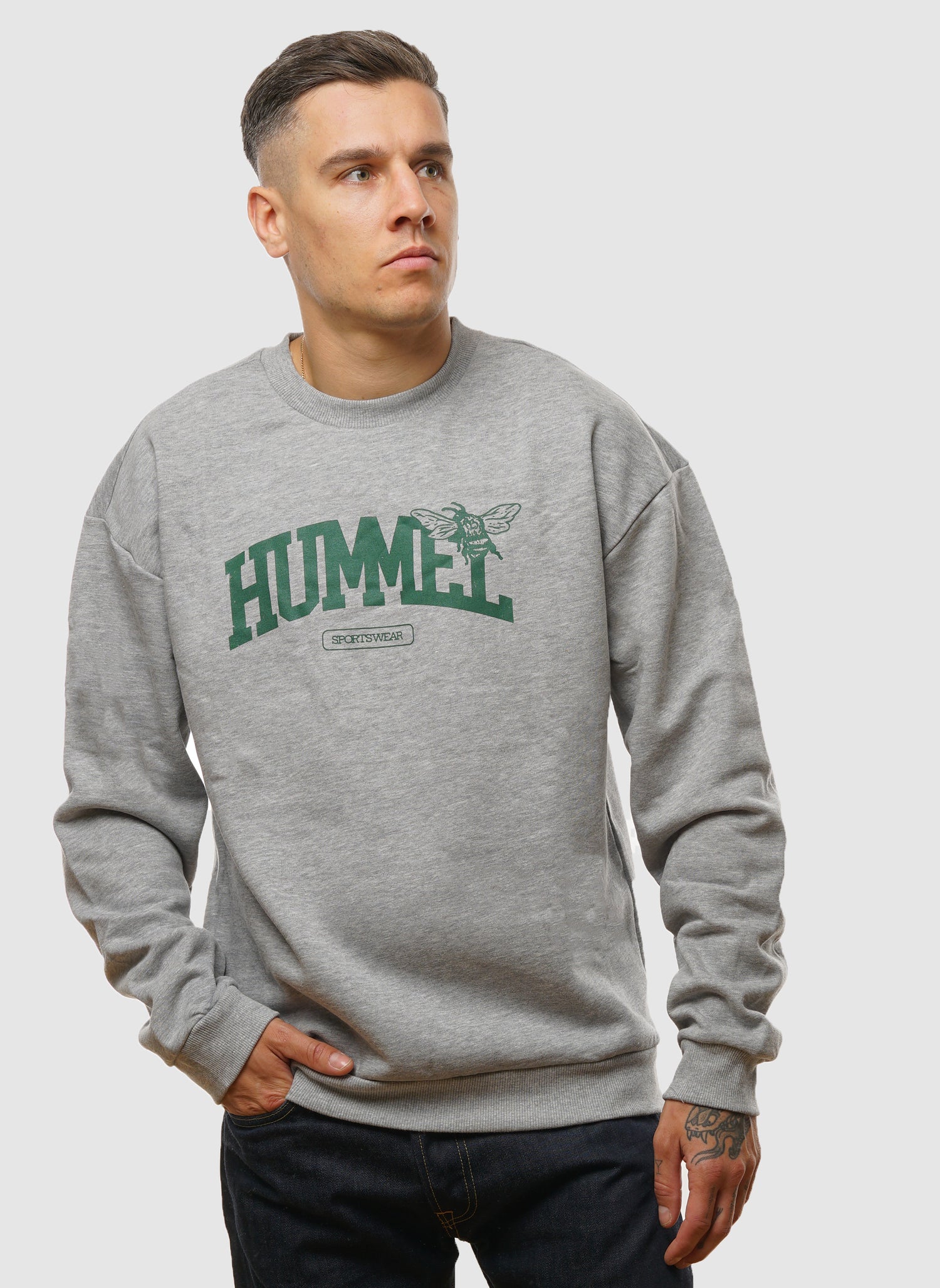 University Bee Crew Neck - Grey Melange