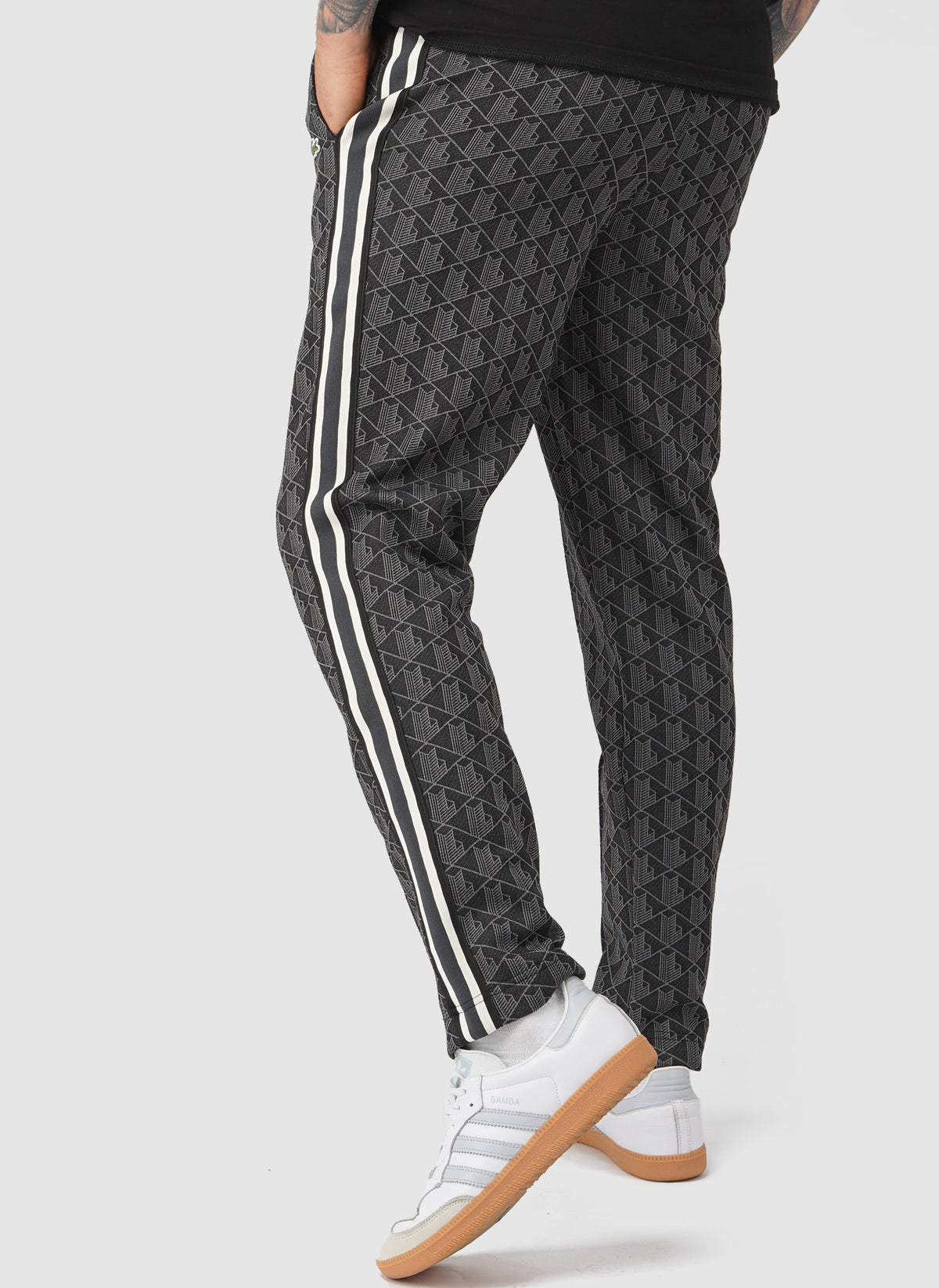 Paris-Jacquard-Monogramm Trackpants - Black/Graphite