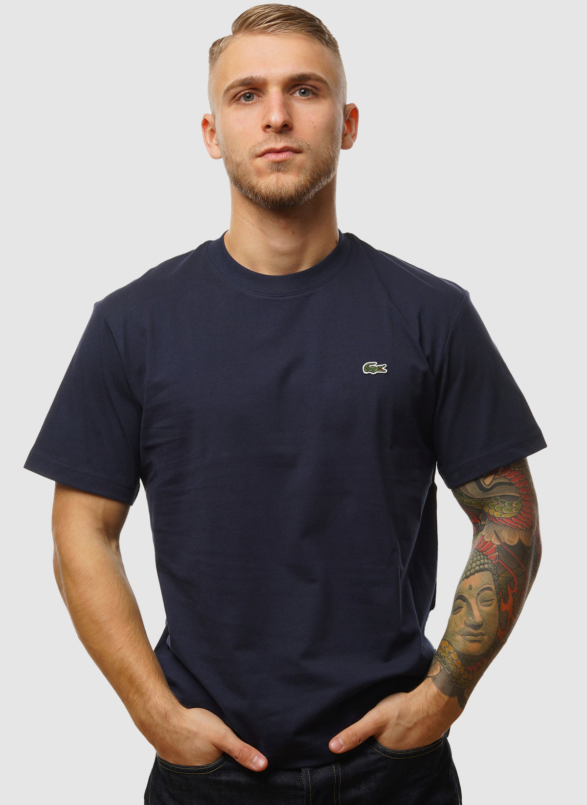 Rundhals T-Shirt - Navy Blue