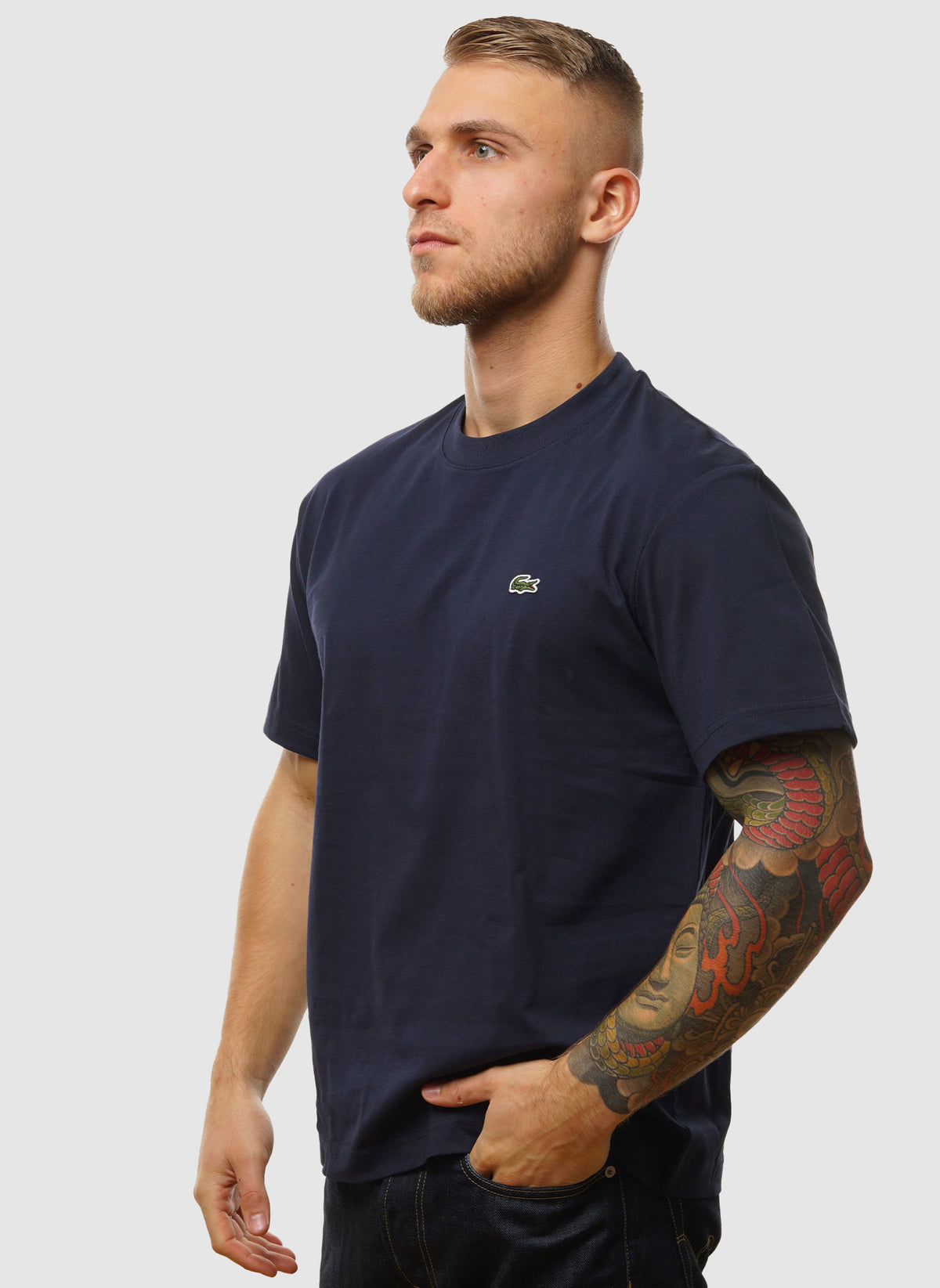 Rundhals T-Shirt - Navy Blue