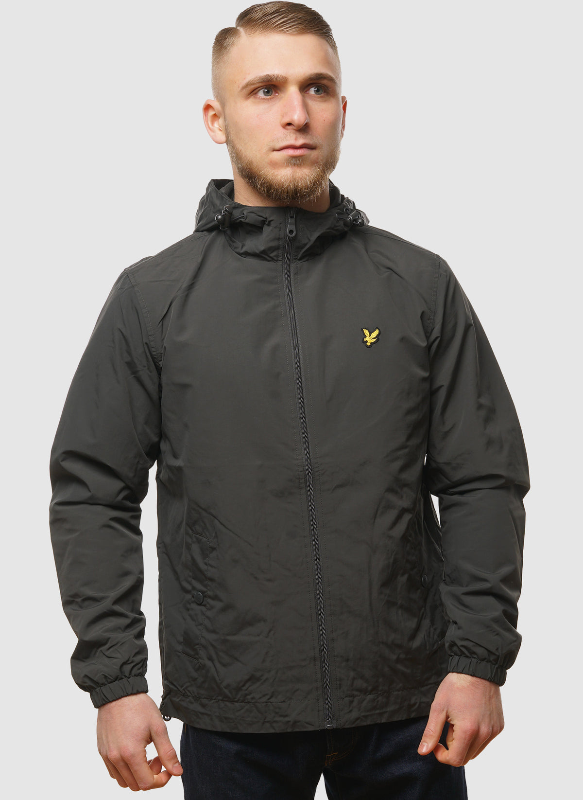 Zip Through Hooded Jacket - Gunmetal