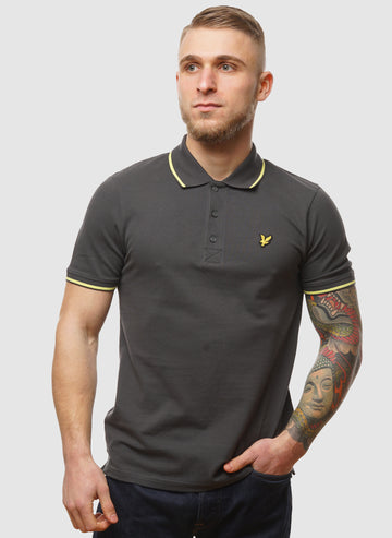 Tipped Poloshirt - Gunmetal/Steward