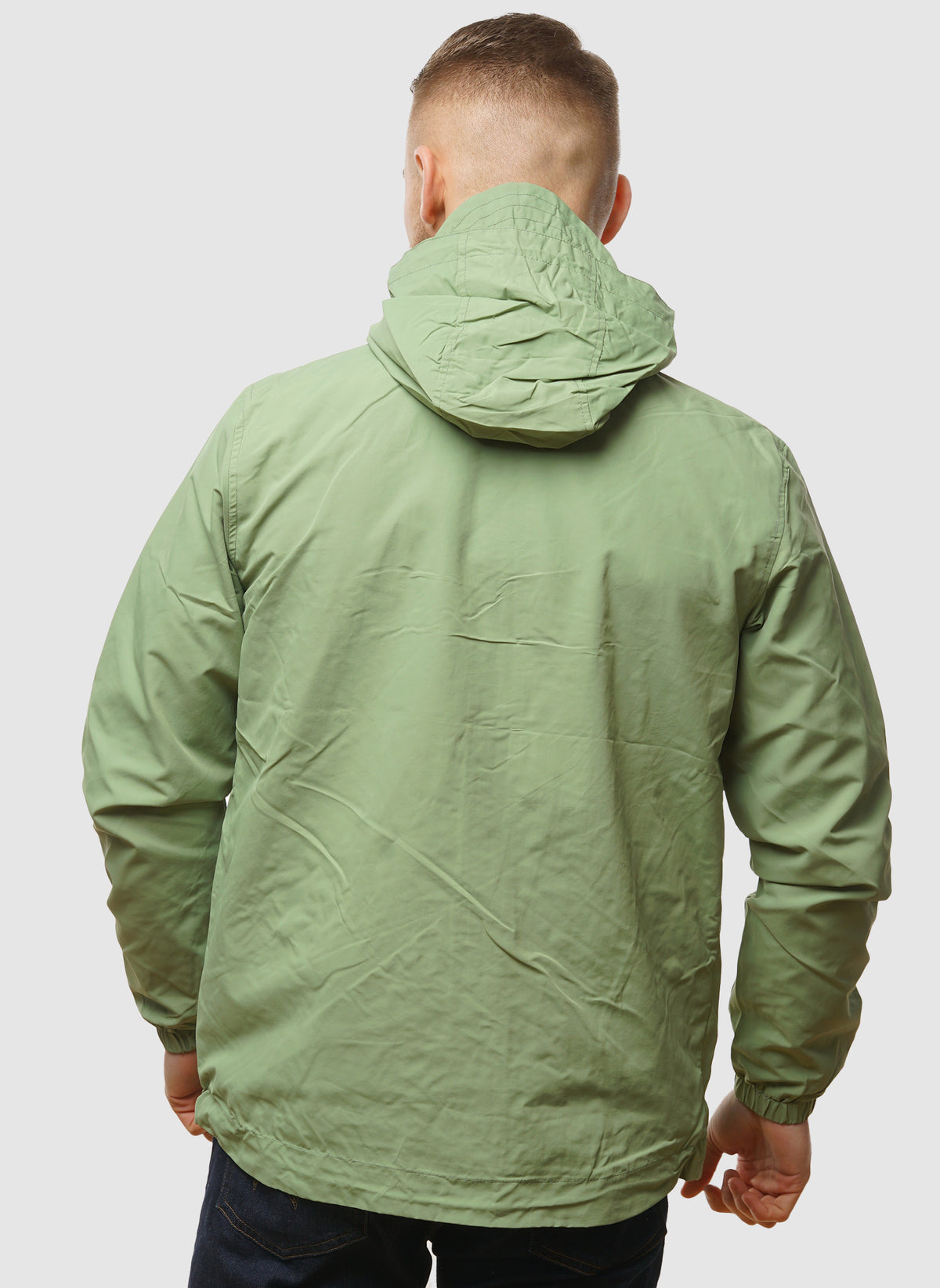 Zip Through Hooded Jacket - Smoke Green