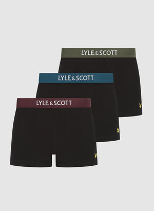 Three Pack Nathan Trunk - Black/Multi Waistband