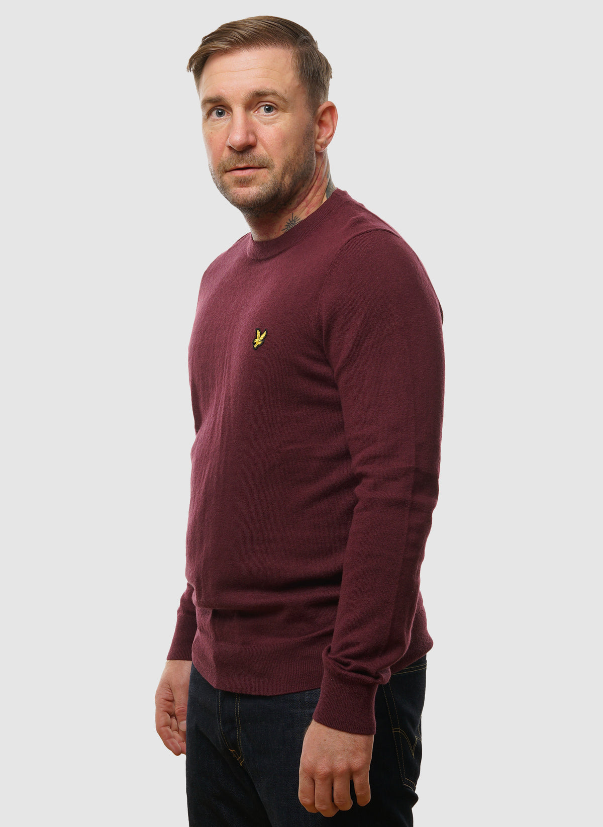 Cotton Merino 12gg Jumper - Burgundy