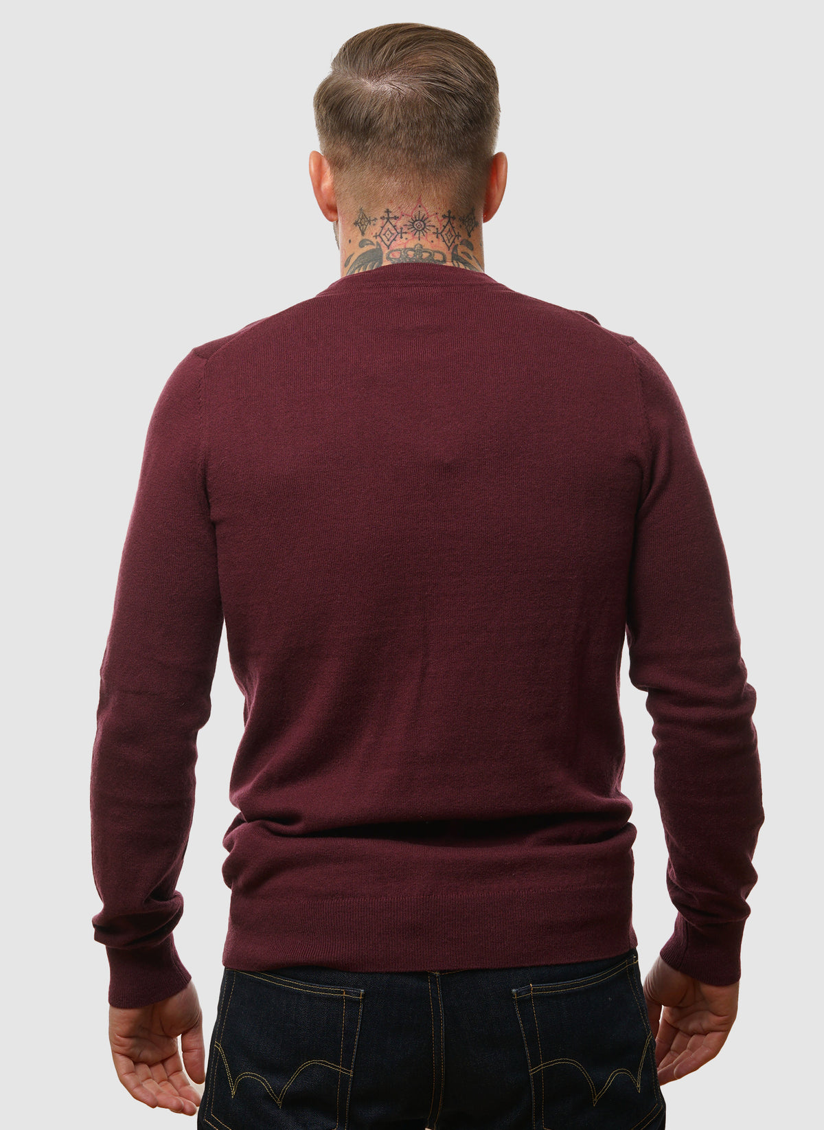 Cotton Merino 12gg Jumper - Burgundy