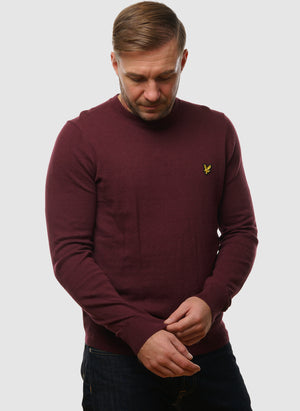 Cotton Merino 12gg Jumper - Burgundy