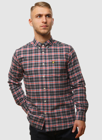 Check Flannel Hemd - Blue Smoke