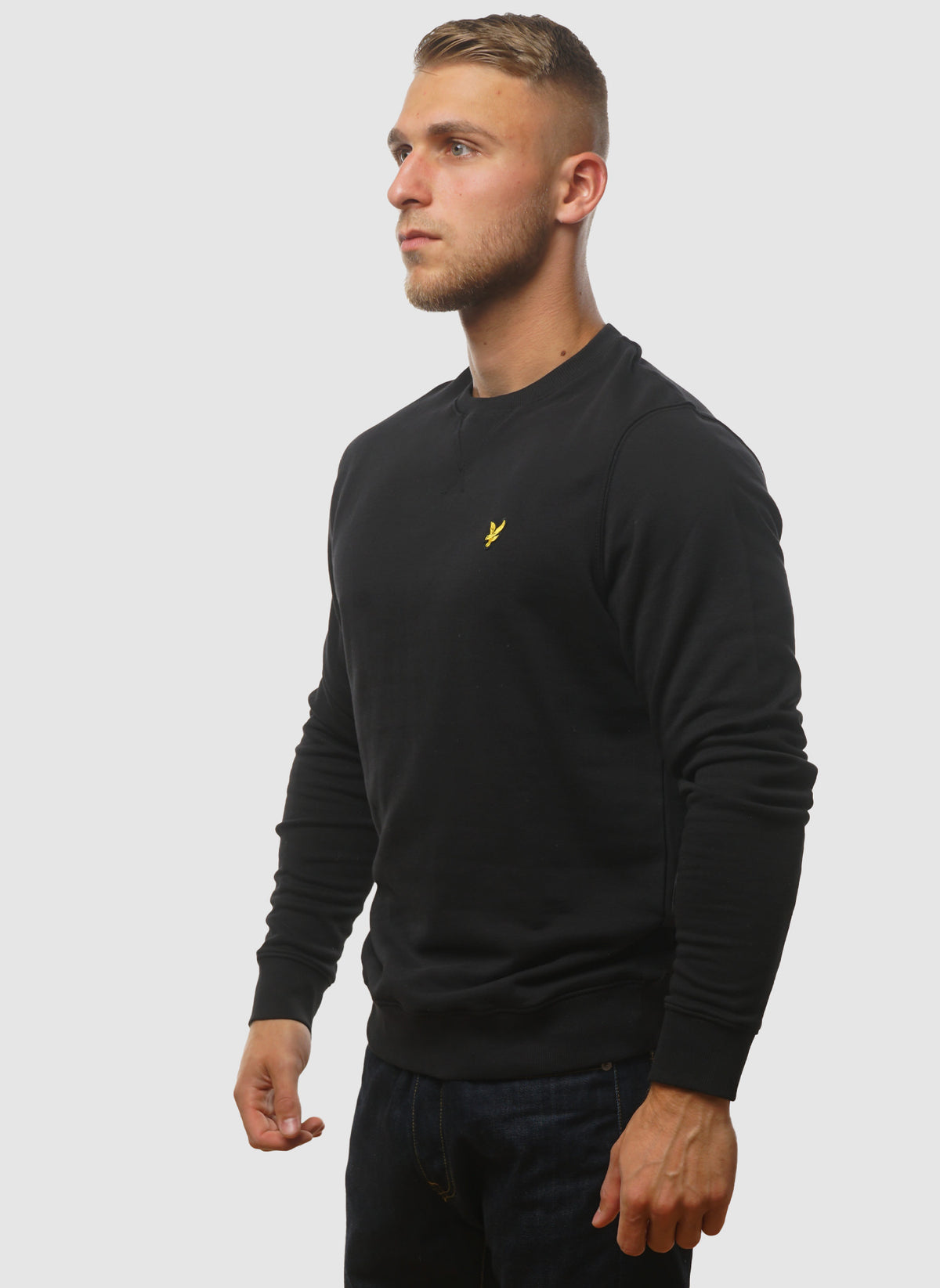 Crew Neck Sweatshirt - Jet Black