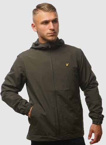 Zip Through Hooded Jacket - Olive