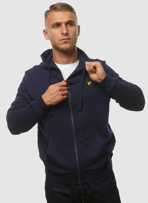 Zip Through Hoodie - Navy