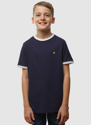 Kids Ringer T-Shirt - Navy/White