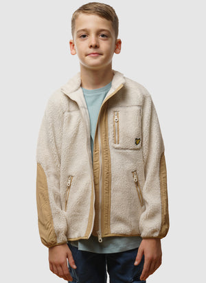 Kids Woven Trim Sherpa Fleece - Cove